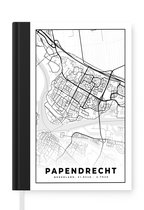 Notitieboek - Schrijfboek - Kaart - Papendrecht - Zwart - Wit - Notitieboekje klein - A5 formaat - Schrijfblok