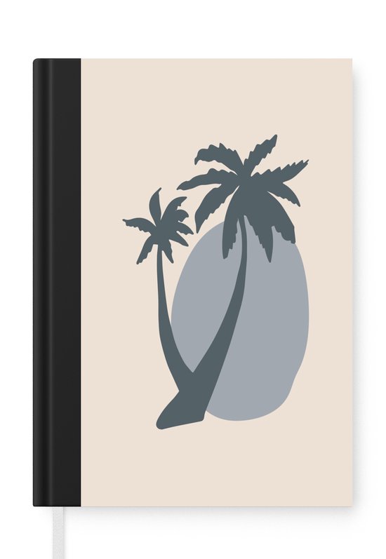 Carnet - Carnet d'écriture - Palmier - Pastel - Blauw - Soleil - Carnet - Format A5 - Bloc-notes