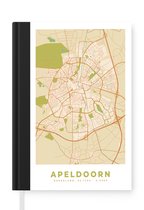 Notitieboek - Schrijfboek - Stadskaart - Apeldoorn - Vintage - Notitieboekje klein - A5 formaat - Schrijfblok - Plattegrond