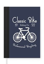 Notitieboek - Schrijfboek - Vintage - Fiets - Tekst - Notitieboekje klein - A5 formaat - Schrijfblok