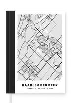 Notitieboek - Schrijfboek - Stadskaart - Haarlemmermeer - Grijs - Wit - Notitieboekje klein - A5 formaat - Schrijfblok - Plattegrond