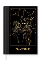 Notitieboek - Schrijfboek - Kaart - Maastricht - Goud - Zwart - Notitieboekje klein - A5 formaat - Schrijfblok