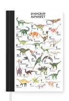 Notitieboek - Schrijfboek - Alfabet - Dinosaurus - Jongens - Meisjes - Kinderen - Educatief - Notitieboekje klein - A5 formaat - Schrijfblok