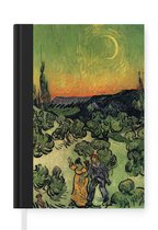 Notitieboek - Schrijfboek - Wandelen tijdens de schemering - Vincent van Gogh - Notitieboekje klein - A5 formaat - Schrijfblok