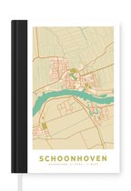 Notitieboek - Schrijfboek - Kaart - Schoonhoven - Plattegrond - Vintage - Stadskaart - Notitieboekje klein - A5 formaat - Schrijfblok