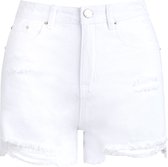 Ripped jeans shorts white