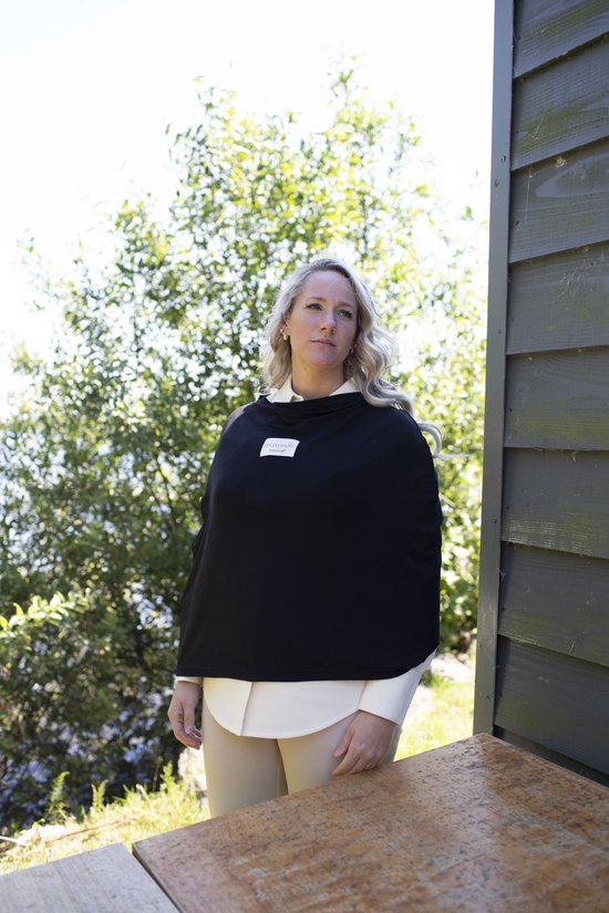 Borstvoedingsdoek - Moments Borstvoedingsdoek Bamboe, Zwart, Ademend, OEKO- TEX, Luxe voedingsdoek, Natuurvezels, autostoelcover, stijlvolle borstvoedingsschort