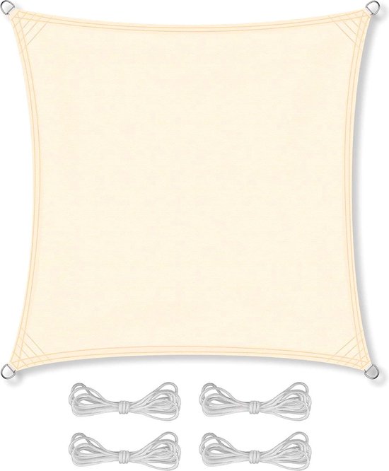 Schaduwdoek vierkant - waterdicht - 5x5 m - beige