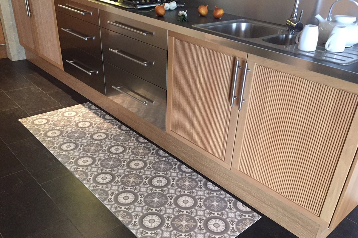 JYG Vinyl Keukenloper Mechelen - 50x500 cm Grijs - Beige