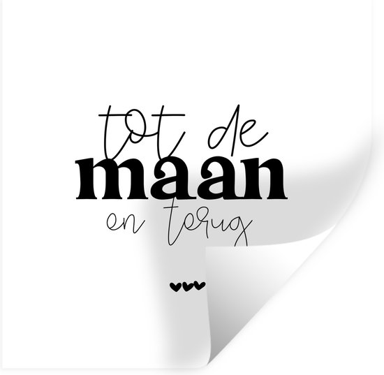 Stickers Stickers muraux - Amour - Proverbes - Jusqu'à la lune et retour - 50x50 cm - Feuille adhésive - Cadeau Saint Valentin