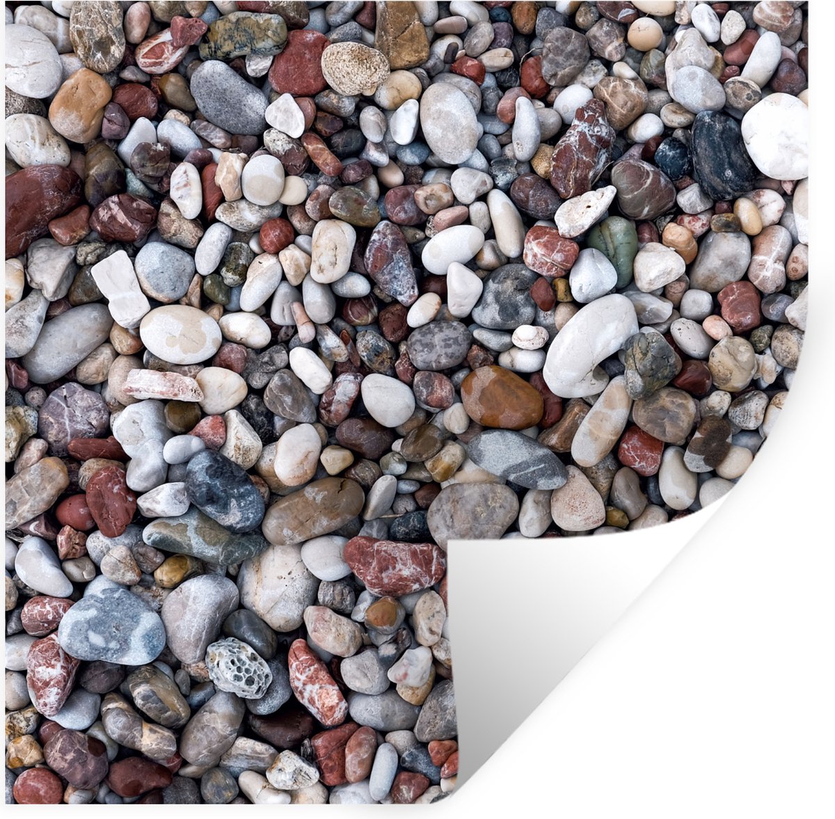 Muurstickers - Sticker Folie - Natuursteen - Grind - Stenen - 80x80 cm - Plakfolie - Muurs