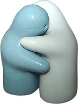Floz Design peper en zoutstel omhelzing - koppel peper en zoutstel - blauw wit - origineel huwelijkscadeau - fairtrade