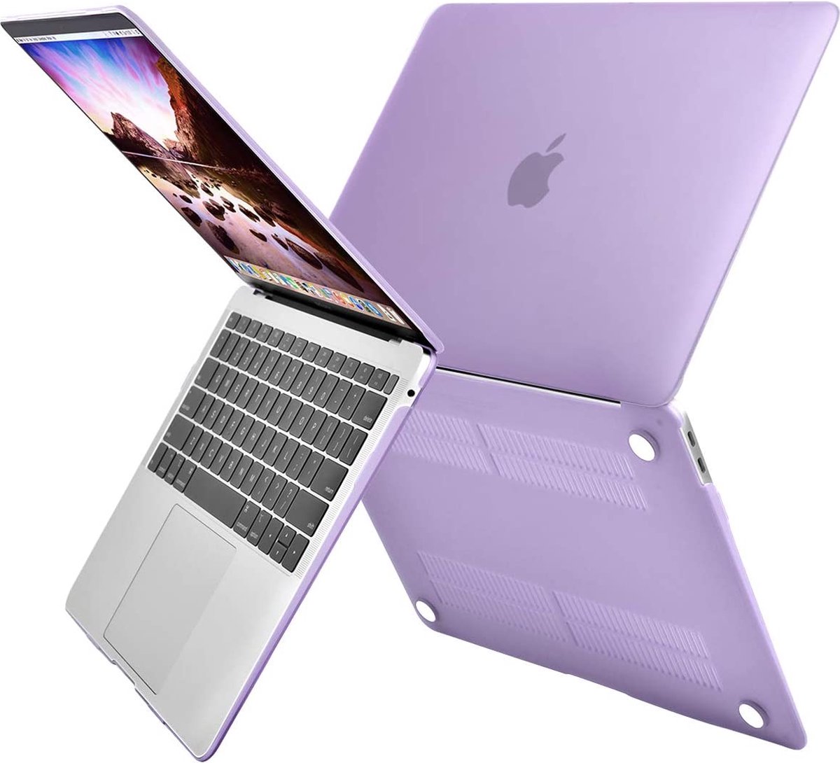 Macbook Air Case (2018 t/m 2022) - Macbook Air Cover 13 Inch - Paars - 13.3 inch - Macbook Air M1 Hardshell Hardcase Hardcover