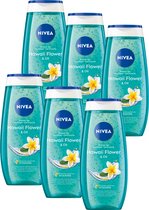 Gel douche NIVEA Hawaii Flower & Oil - 6 x 250 ml - Pack économique