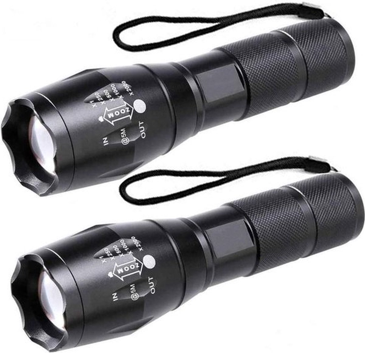 sigaar meesterwerk koud FlinQ 2-pack Militaire LED Zaklamp - 2 zaklampen - 2000 Lumen - Zwart |  bol.com