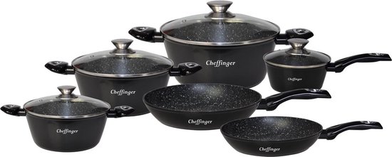 Cheffinger Pannenset Rood - 16-delig