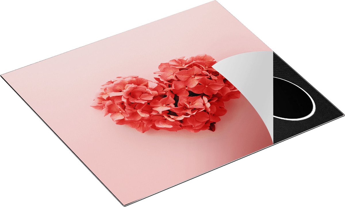 Chefcare Inductie Beschermer Hartje Gemaakt van Bloemen - 58,3x51,3 cm - Afdekplaat Inductie - Kookplaat Beschermer - Inductie Mat