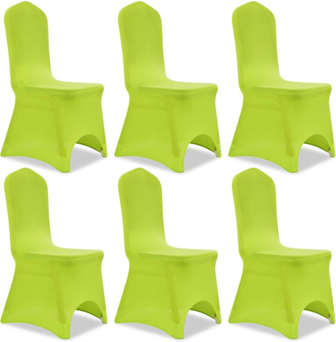 vidaXL Stoelhoes - stretch - antraciet - 6st - groen appeltjesgroen