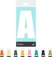 Container Sticker Huisnummer - Letter A Lettersticker - Kliko Sticker - Deursticker - Weerbestendig - 10 x 6,5 cm - Wit