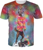 LSD Geit festivalshirt Maat S Crew neck - Festival shirt - Superfout - Fout T-shirt - Feestkleding - Festival outfit - Foute kleding - Geitenshirt - Psychedelisch shirt - Shirt voor foute party