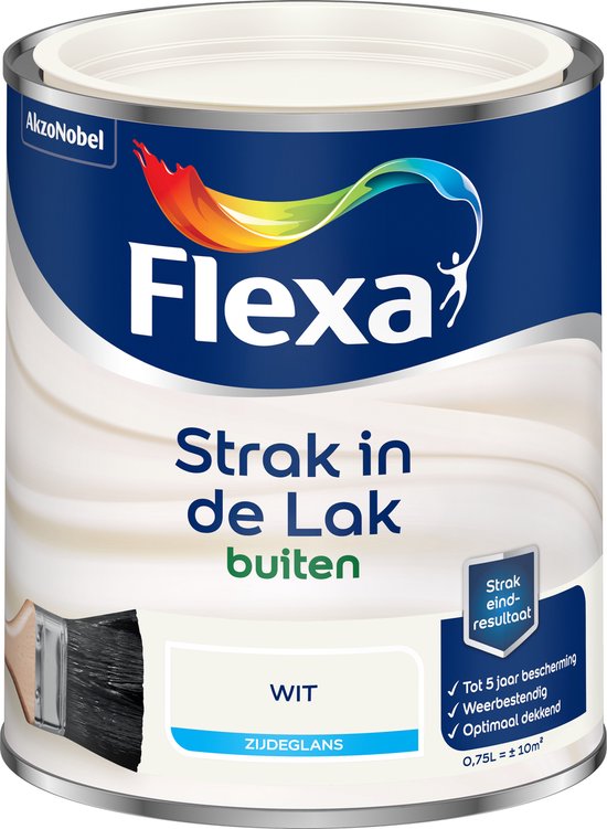 Flexa Strak in de Lak Zijdeglans - Buitenverf - Wit - 750 ml