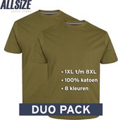 North 56°4 T-Shirts | Olijfgroen | 7XL | 2-Pack | Ronde Hals