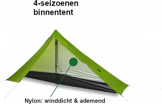 1-persoons Tent - 3F UL GEAR® PRO - Ultra Lichtgewicht - 4 seizoenen trekking tent - Waterdicht - Kampeertent - Kamperen - Hiking & Wandelen - 3F UL GEAR