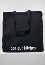 Mister Tee - Bonjour Bitches Oversize Canvas Tote bag - Zwart