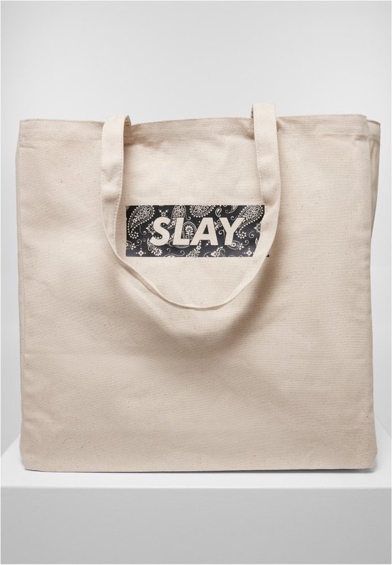 Mister Tee - SLAY Oversize Canvas Tote bag - Wit