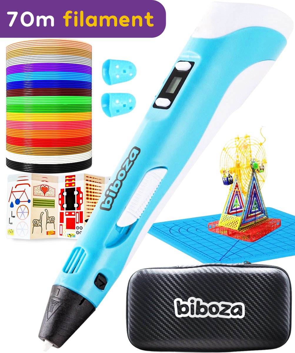 Biboza 3D Pen Starterspakket met 70M Filament Vulling & Carbon - 3 D  Starterskit... | bol