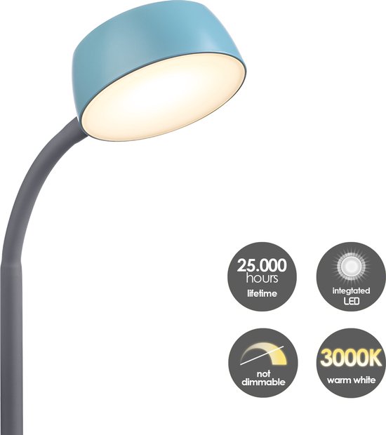 Home Sweet Home - Moderne Led Bureaulamp College - verstelbare LED Leeslamp met schakelaar - Blauw - 14/14/34cm - 5W 3000K 420lm - geschikt voor van Home Sweet Home — afbeelding 4