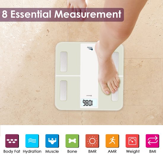 Himaly Body Fat Scale Bluetooth Lichaamsanalyse Weegschaal met App