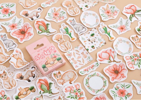 Bullet Journal Stickers – Planner Agenda Stickers – 46 Stuks – Cats – House Plants – Planten – Bloemen – Katten – Scrapbook stickers – Stickervellen – Laptop stickers – Telefoon stickers – Bujo stickers – Stickers volwassenen en kinderen