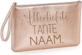 Toilettas leerlook cadeau allerliefste tante met naam-rose gold-cadeau kerst-verjaardag