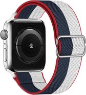Nylon Stretch Band - Rood Wit Blauw - Geschikt Voor Apple Watch Series 42/44/45mm