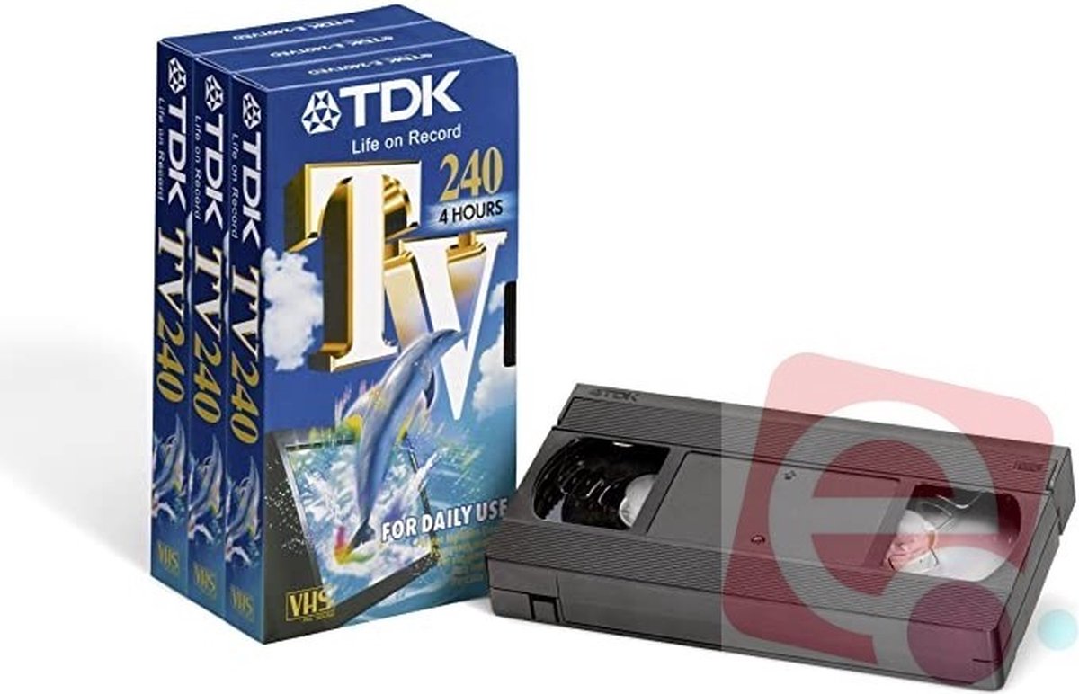5-PACK TDK TV-240 VHS VIDEOCASSETTE (240 MINUTEN OPNAME)