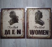 MadDeco - toiletbordjes - men - woman - blik