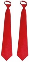 2x stuks rode carnaval/verkleed stropdas 46 cm voor volwassenen