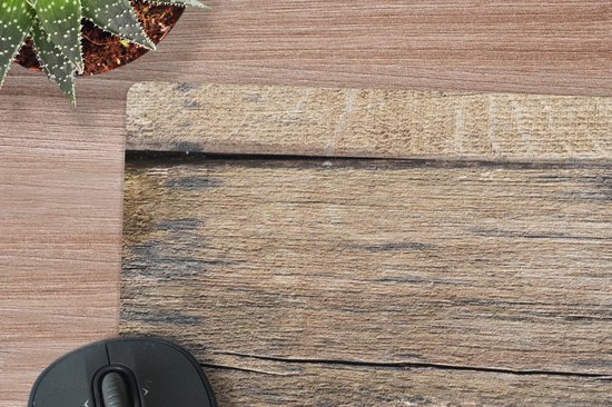 Tapis de souris XXL - Sous-main - Tapis de bureau - Planche - Bois - Tronc d'arbre - Vintage - 60x60 cm - Tapis de souris XXL