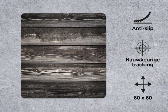 Tapis de souris XXL - Sous-main - Tapis de bureau - Vintage - Bois dur - Design - 60x60 cm - Tapis de souris XXL