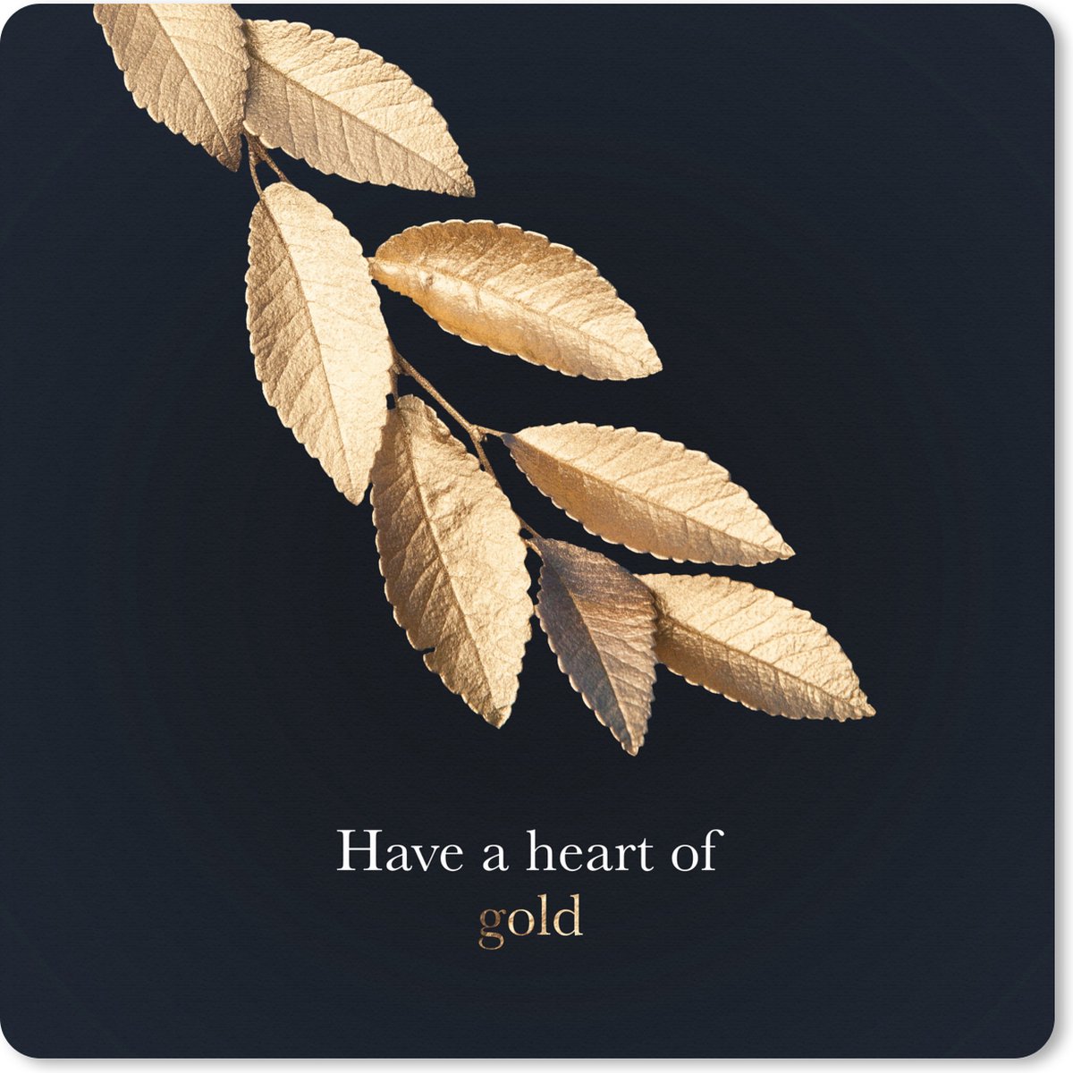 Muismat XXL 60x60 cm - Bureau onderlegger - Bureau mat Bladeren - Goud - Quote - Bureaumat - Gaming mousepad xl - Bureaulegger groot - Computer deskmat