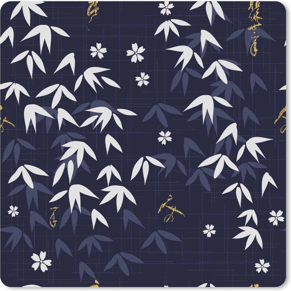 Muismat XXL 60x60 cm - Bureau onderlegger - Bureau mat Sakura - Bloesem - Patroon - Japan - Bureaumat - Gaming mousepad xl - Bureaulegger groot - Computer deskmat