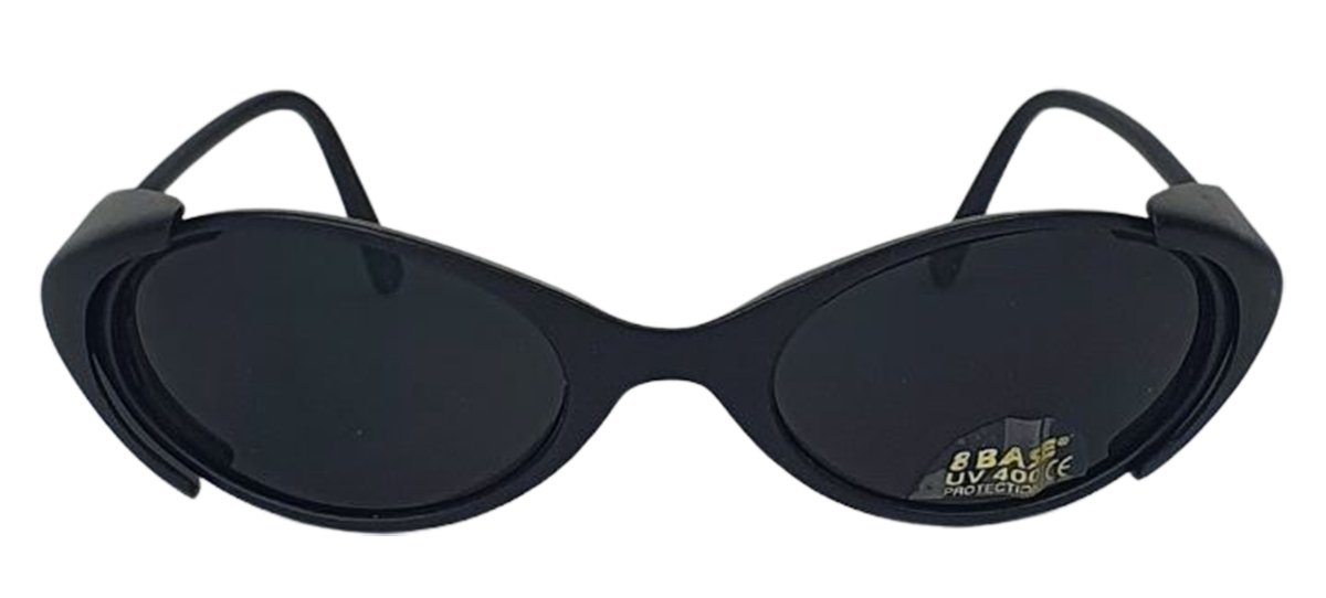 Zonnebril TRENDY - Sjieke Bril - UV 400 - Zilver / Zwart - Moderne Look - Zwarte Glazen