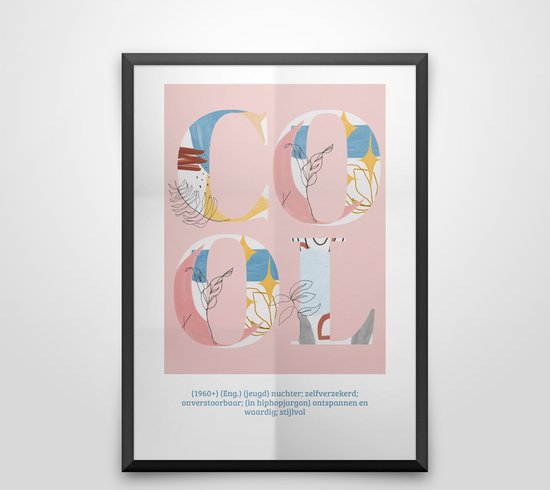 Artisan abstract & line art poster | Cool poster pastelroze | wanddecoratie Poster