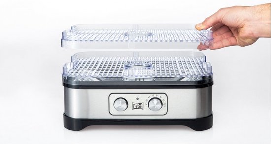 FRITEL Dehydrator DH 2025 - Droogapparaat / Voedseldroger / Droogoven - 5 Laags - 35°C tot 70°C - 250W - 2 Stapelwijzen - BPA-vrij - Groenten / Fruit / Kruiden / Vis / Vlees