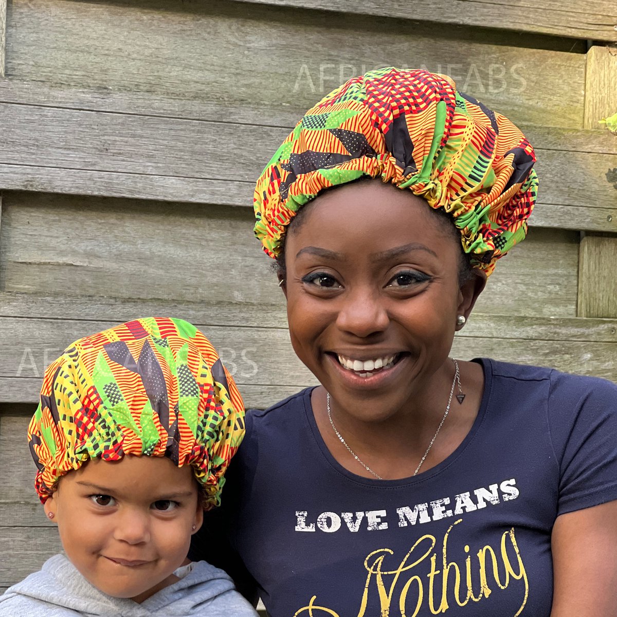 Afrikaanse Kente Print Slaapmuts (Moeder + Dochter / Mommy & Me) Satijnen Hair Bonnet