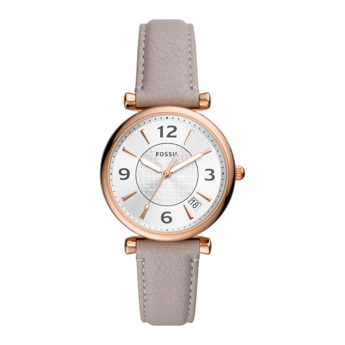 Fossil Carlie ES5161 Horloge - Leer - Grijs - Ø 35 mm