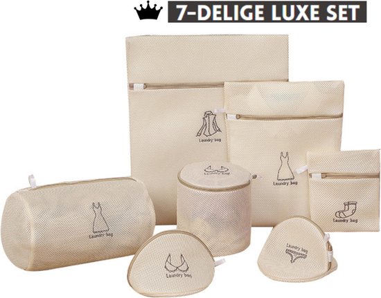 V&P Waszakken set met rits - wasnet - waszak - waszakken set van 7 voor Wasgoed - Waszakje Lingerie - Waszak bh - Divers delicaat wasgoed - Wasnet Groot - Wasmachine zakjes - Laundry bag set