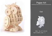 Houten dieren 3D puzzel - Puzzel - 3D – Zelf in elkaar zetten - Speelgoed bouwpakket 3.4 x 2.7 x 4.4 cm - Uil