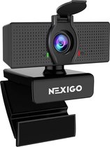 N60 Webcam met Microfoon, Privacy Cover | 30 FPS, Vloeiend Beeld | 1080P FHD | Plug & Play USB Web Camera Desktop & Laptop Online Vergadering, Zoom, Skype, Facetime, Windows, Linux, and macOS | Software om beeldkwaliteit te verbeteren